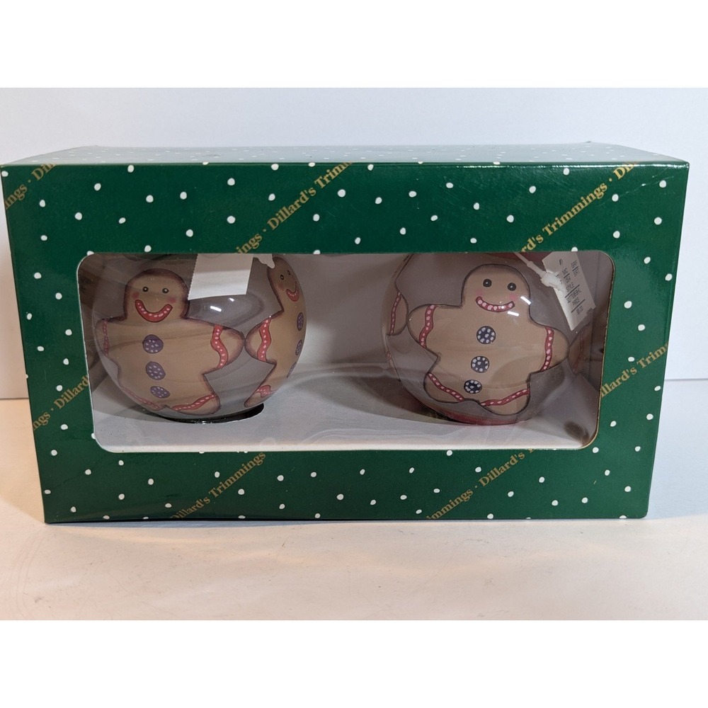 Dillard's Trimming Vintage Gingerbread Glass Ball Ornaments